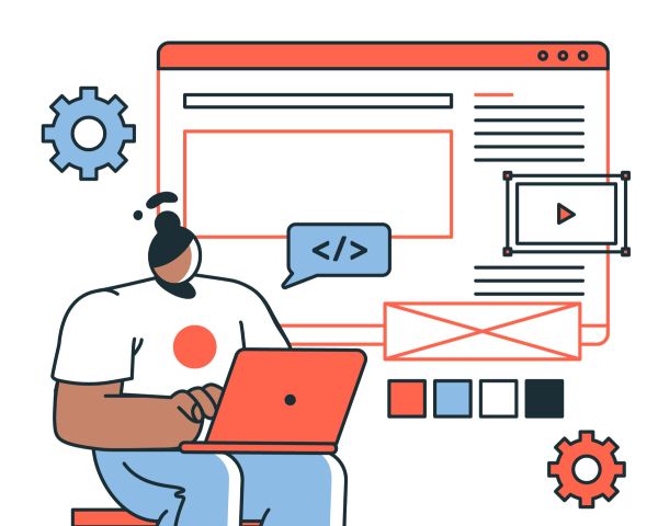 ilustración sobre un wireframe